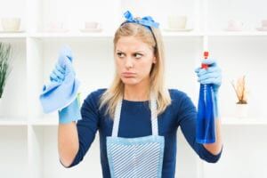 Woman Cleaning Windows